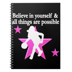 BELIEVE IN YOURSELF BASKETBALL STAR NOTEBOOK