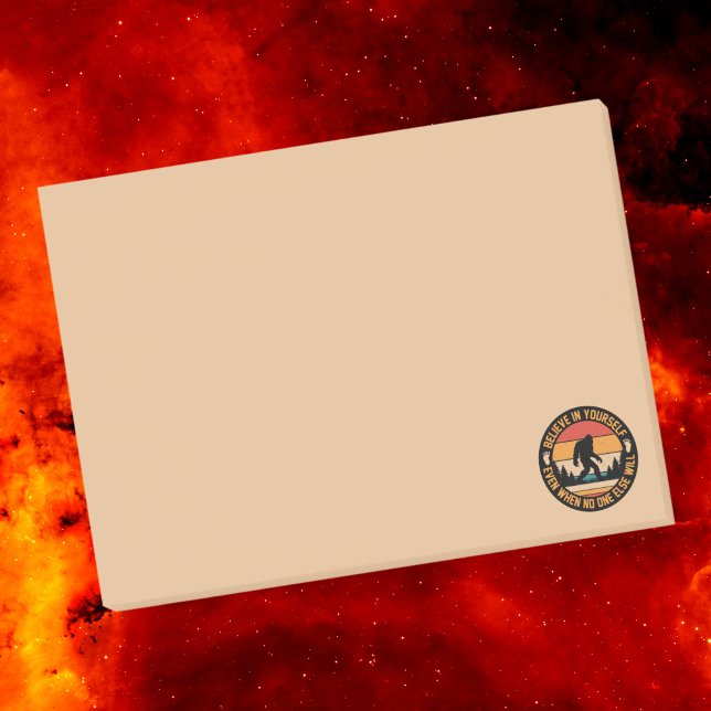 Believe In Yourself Bigfoot Black Post-it Notes (Creator Uploaded)