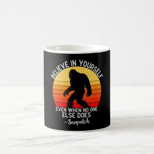 Believe in Yourself Bigfoot Retro Coffee Mug