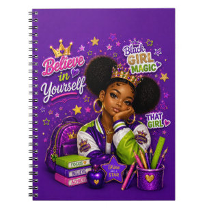 Believe in Yourself Black Girl Magic Notebook