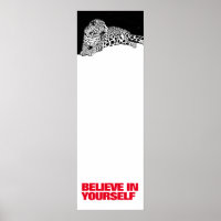 Believe in Yourself Black White Leopard Pop Art
