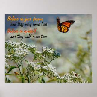 Believe in Yourself Butterfly Motivational Poster