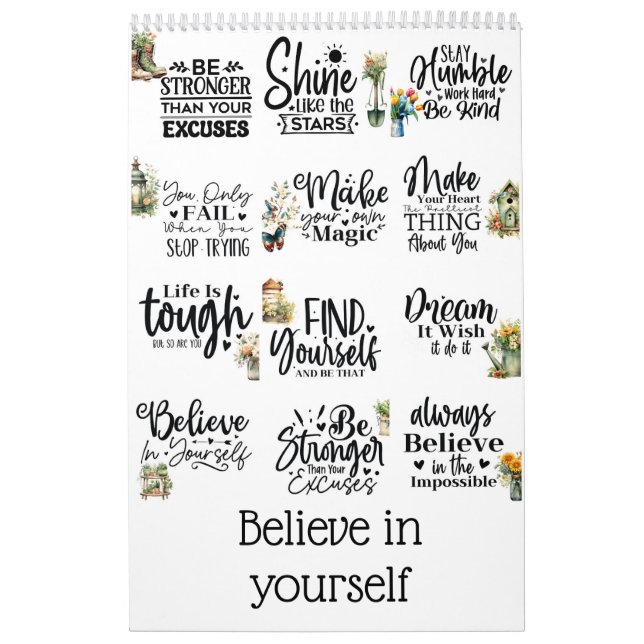 Believe in yourself calendar (Cover)