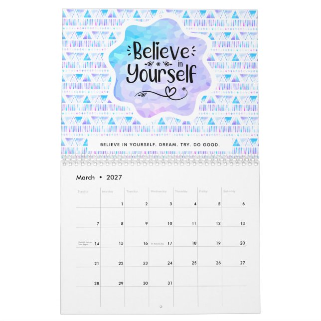 Believe in Yourself Calendar (Mar 2027)
