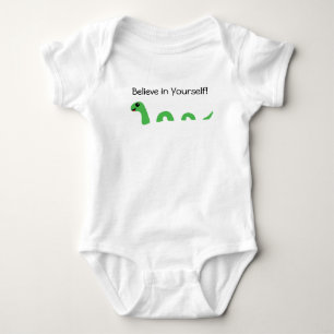 Believe in Yourself Cartoon Loch Ness Monster Baby Bodysuit