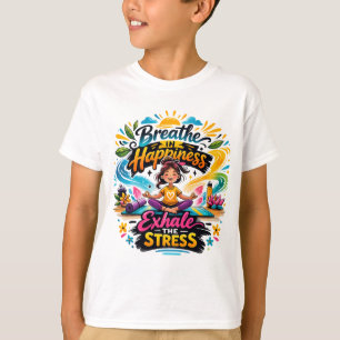 Believe in Yourself Colourful Kids Yoga Cartoon Te T-Shirt