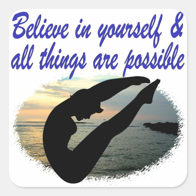 BELIEVE IN YOURSELF DIVER DREAMS SQUARE STICKER (Front)