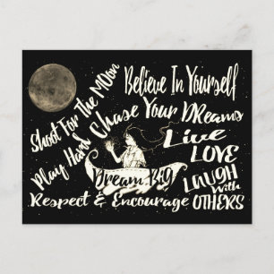 Believe in yourself Dream love Respect encourage Postcard
