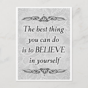 Believe in Yourself – Elegant Motivational Quote Postcard