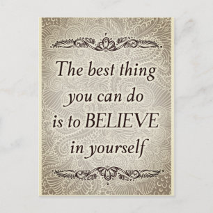 Believe in Yourself – Elegant Motivational Quote  Postcard