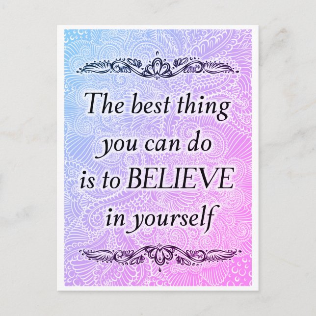 Believe in Yourself – Elegant Motivational Quote  Postcard (Front)