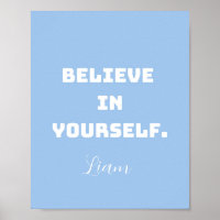 Believe in Yourself, Encouraging Wall Art for kids