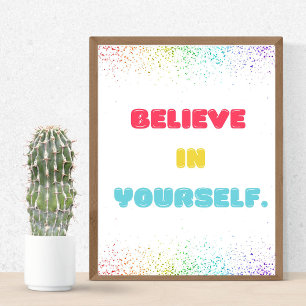 Believe in Yourself, Encouraging Wall Art for kids