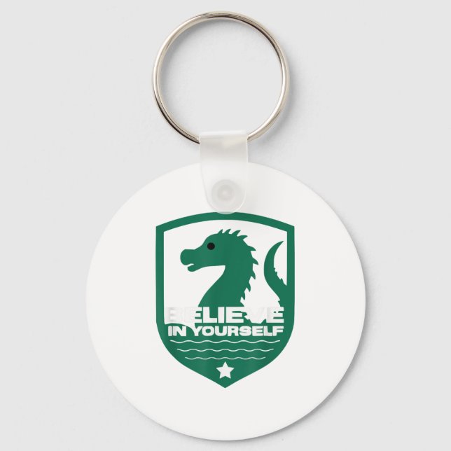 Believe In Yourself Funny Motivational Loch Ness M Key Ring (Front)