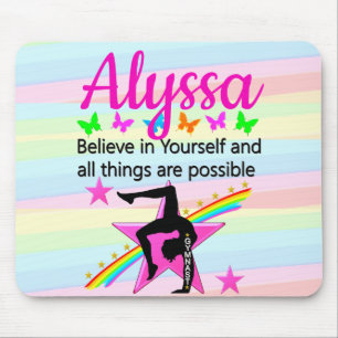 BELIEVE IN YOURSELF GYMNASTICS DESIGN MOUSE MAT