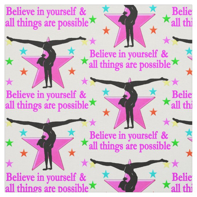 BELIEVE IN YOURSELF GYMNASTICS FABRIC (Swatch)