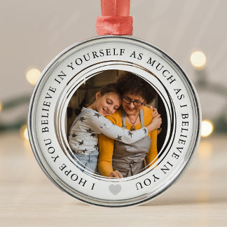 Believe in Yourself Heartfelt Photo Keepsake Child Metal Tree Decoration