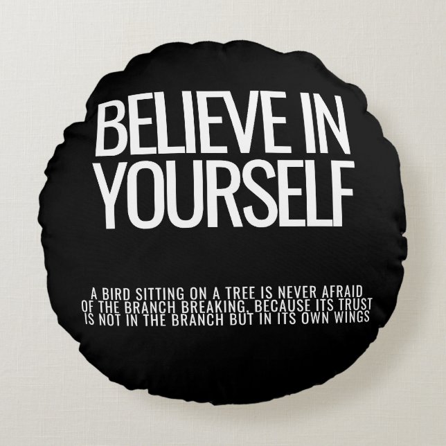Believe in Yourself Inspirational Pillow (Front)