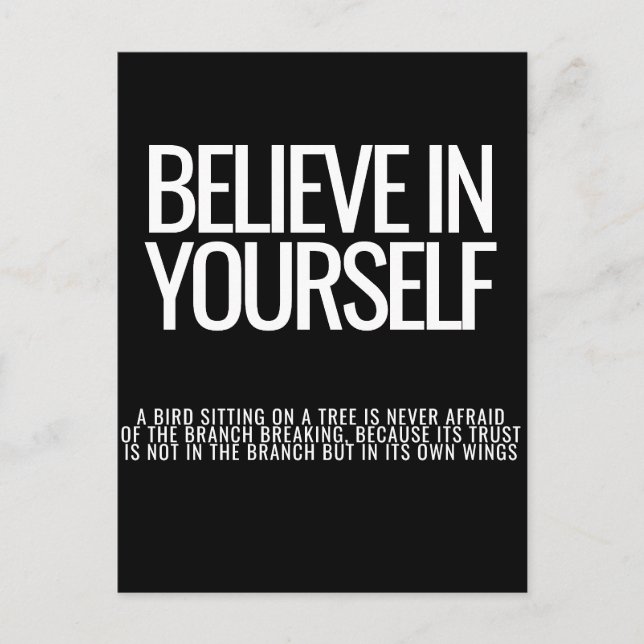 Believe In Yourself – Inspirational Quote Postcard (Front)