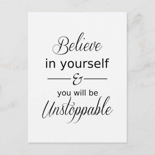 Believe in yourself Inspirational Quote Postcard (Front)