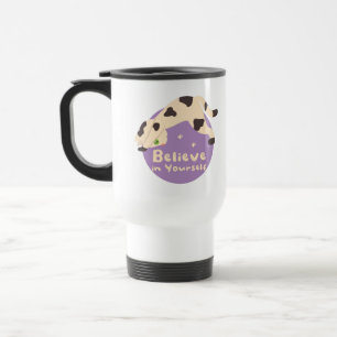 Believe in Yourself Kawaii Cat Doing Yoga Poses Travel Mug