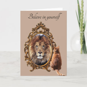 Believe In Yourself   Lion Vintage Inspirational  Card