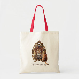 Believe In Yourself Lion Vintage Inspirational Tote Bag