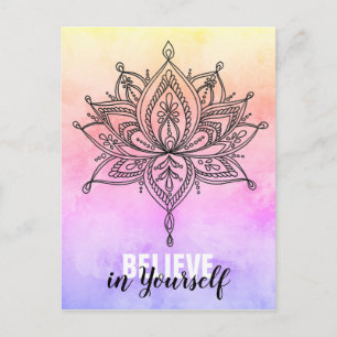 Believe In Yourself Lotus Mandala Postcard