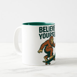 Believe In Yourself Motivation Art Two-Tone Coffee Mug