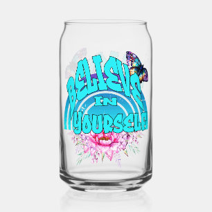 Believe In Yourself - Motivational Butterfly Can Glass