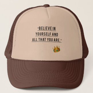 "Believe in Yourself – Motivational Embroidered Trucker Hat