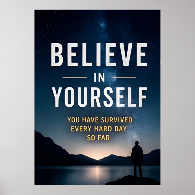 Believe In Yourself Motivational  Poster (Front)