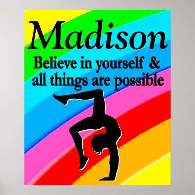 BELIEVE IN YOURSELF PERSONALIZED GYMNASTICS POSTER (Front)