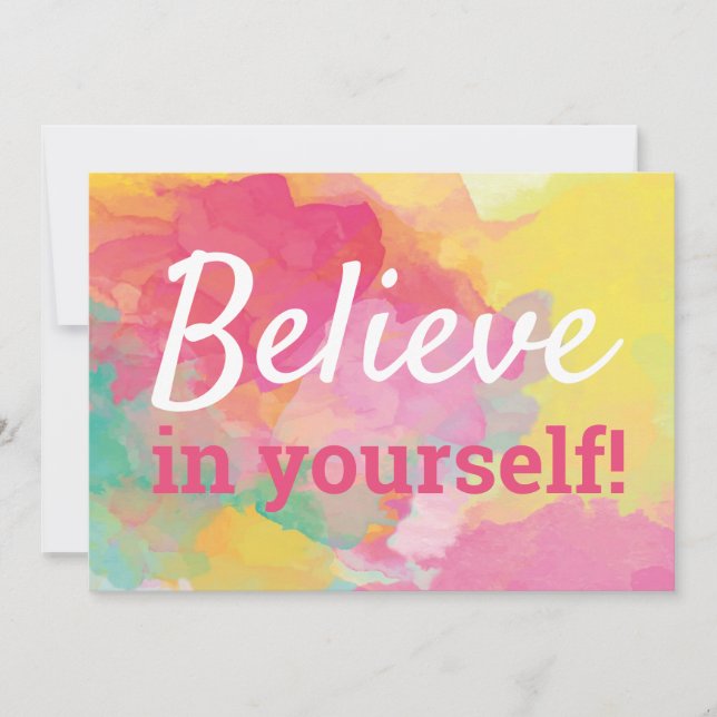 Believe in Yourself Positivity Inspirational Quote Thank You Card (Front)