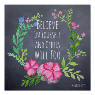 Believe In Yourself Poster Mindfulness Motivation