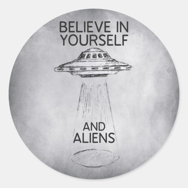 Believe in Yourself Quote Classic Round Sticker (Front)