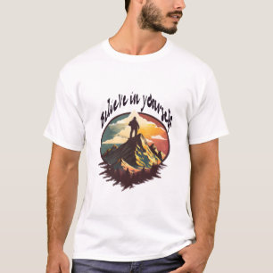 "Believe in Yourself" Retro Mountain Adventure T-Shirt