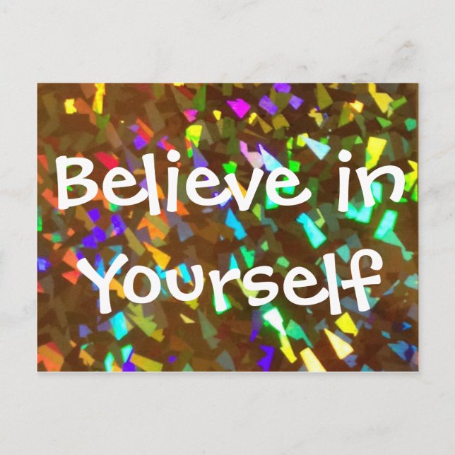 Believe in Yourself Sparkly Postcard (Front)