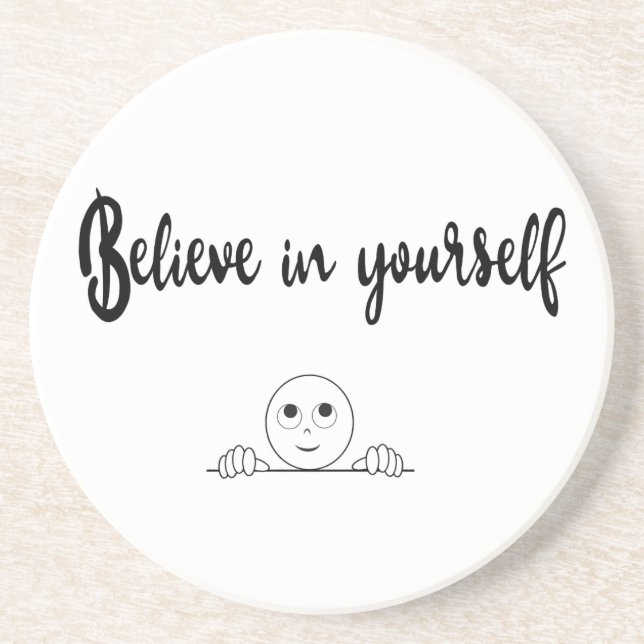 Believe In Yourself Text And Image Coaster (Front)