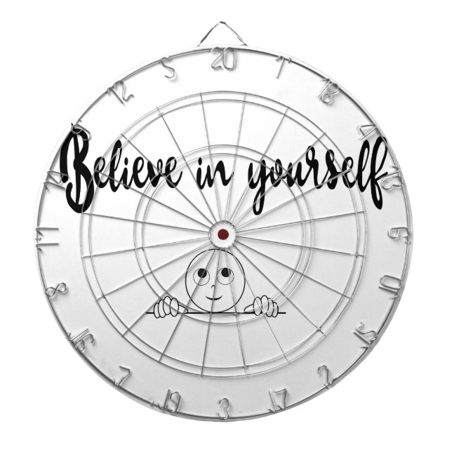 Believe In Yourself Text And Image Dartboard (Front)