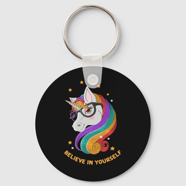 Believe In Yourself Unicorn    Key Ring (Front)