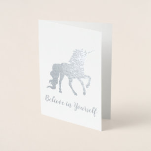Believe in Yourself Unicorn Silver Foil Card