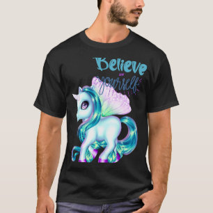 Believe In Yourself Unicorn With Wings Alicorn Ma T-Shirt