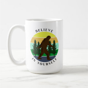Believe in Yourself   Vintage Sunset Bigfoot   Coffee Mug