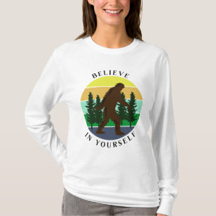 Believe in Yourself Vintage Sunset Bigfoot T-Shirt