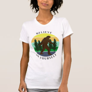 Believe in Yourself Vintage Sunset Bigfoot T-Shirt