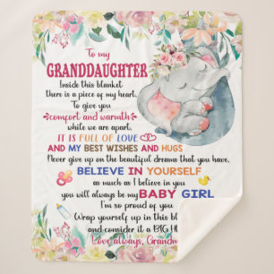 Believe In Youself, To My Granddaughter Sherpa Blanket