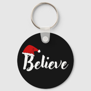 Believe - Inspirational Christmas Quote design T-S Key Ring