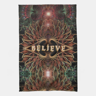 Believe Inspirational Fabric Art Tea Towel