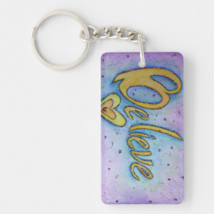 Believe Inspirational Word Keychain - Custom Text